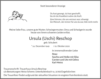 Anzeige von Ursula Reschop von  Anzeigen Echo 