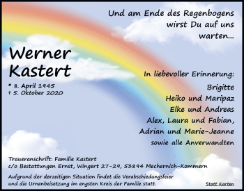 Anzeige von Werner Kastert von  Blickpunkt Euskirchen 