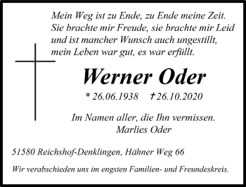 Anzeige von Werner Oder von  Lokalanzeiger 