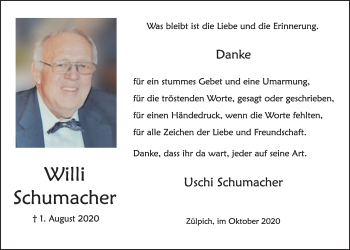 Anzeige von Willi Schumacher von  Blickpunkt Euskirchen 