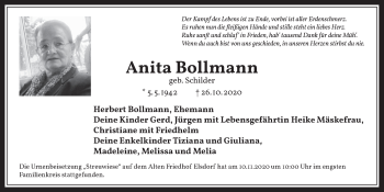 Anzeige von Anita Bollmann von  Werbepost 