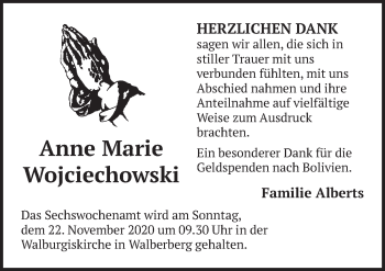 Anzeige von Anne Marie Wojciechowski von  Schlossbote/Werbekurier 