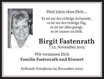 Anzeige von Birgit Fastenrath von  Werbepost 