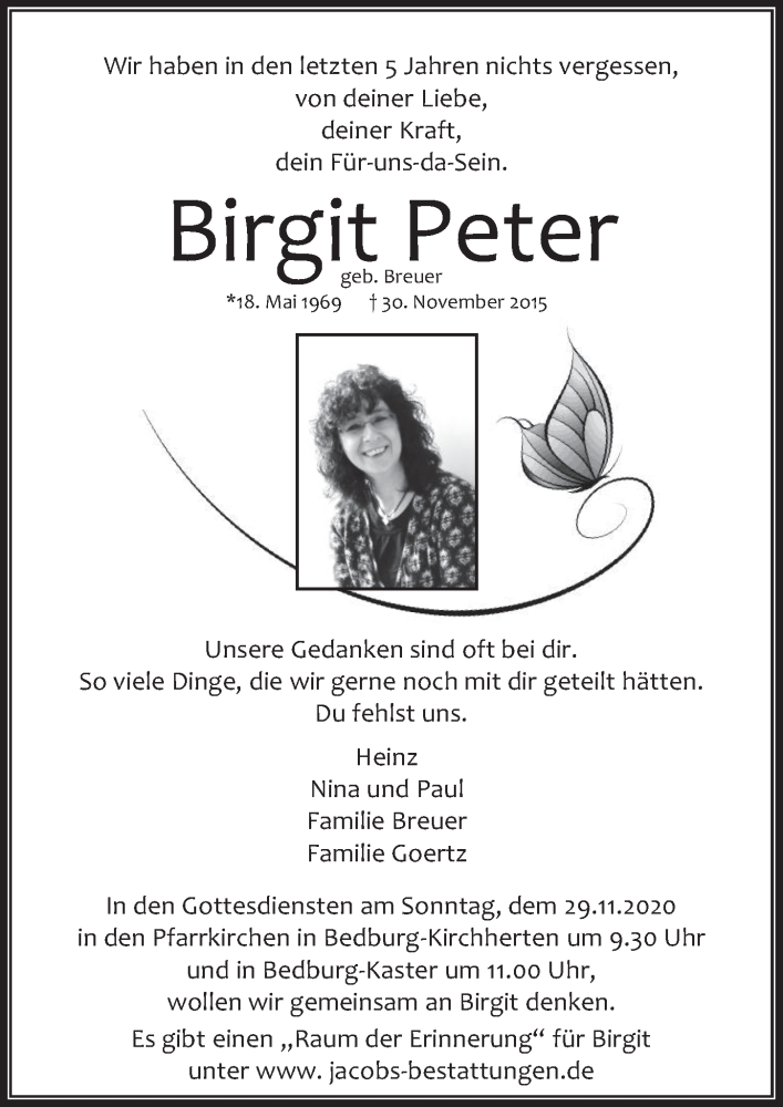  Traueranzeige für Birgit Peter vom 18.07.2023 aus  Werbepost 
