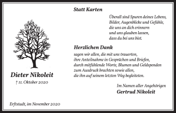 Anzeige von Dieter Nikoleit von  Werbepost 