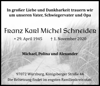Anzeige von Franz Karl Michel Schneider von Kölner Stadt-Anzeiger / Kölnische Rundschau / Express