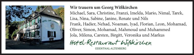  Traueranzeige für Georg Wißkirchen vom 11.11.2020 aus Kölner Stadt-Anzeiger / Kölnische Rundschau / Express