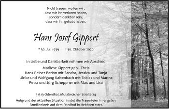Anzeige von Hans Josef Gippert von  Bergisches Handelsblatt 