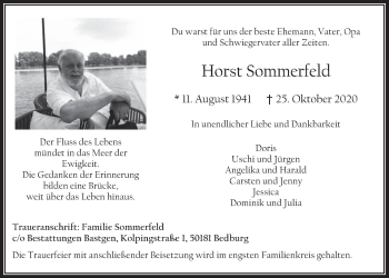 Anzeige von Horst Sommerfeld von  Werbepost 