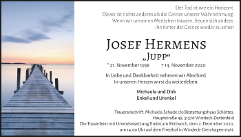 Anzeige von Josef Hermens von  Lokalanzeiger 