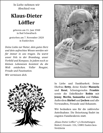 Anzeige von Klaus-Dieter Löffler von  Blickpunkt Euskirchen 