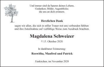 Anzeige von Magdalena Schweizer von  Blickpunkt Euskirchen 