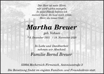 Anzeige von Martha Breuer von  Blickpunkt Euskirchen 