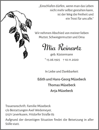 Anzeige von Mia Reinartz von  Lokale Informationen 