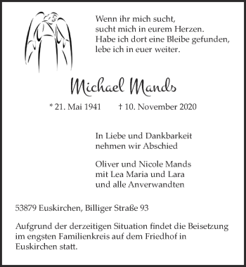 Anzeige von Michael Mands von  Blickpunkt Euskirchen 