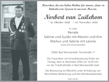 Anzeige von Norbert van Zuilekom von  Blickpunkt Euskirchen 