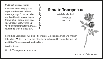 Anzeige von Renate Trampenau von  Lokalanzeiger 