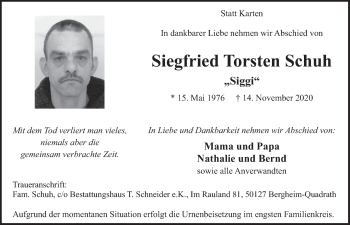 Anzeige von Siegfried Torsten Schuh von  Werbepost 
