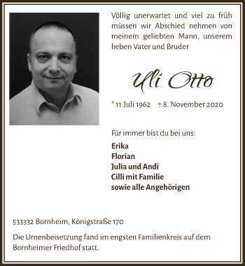 Anzeige von Uli Otto von  Schaufenster/Blickpunkt 