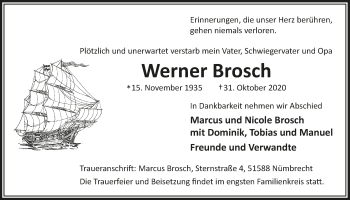 Anzeige von Werner Brosch von  Anzeigen Echo  Lokalanzeiger 