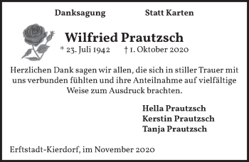 Anzeige von Wilfried Prautzsch von  Werbepost 