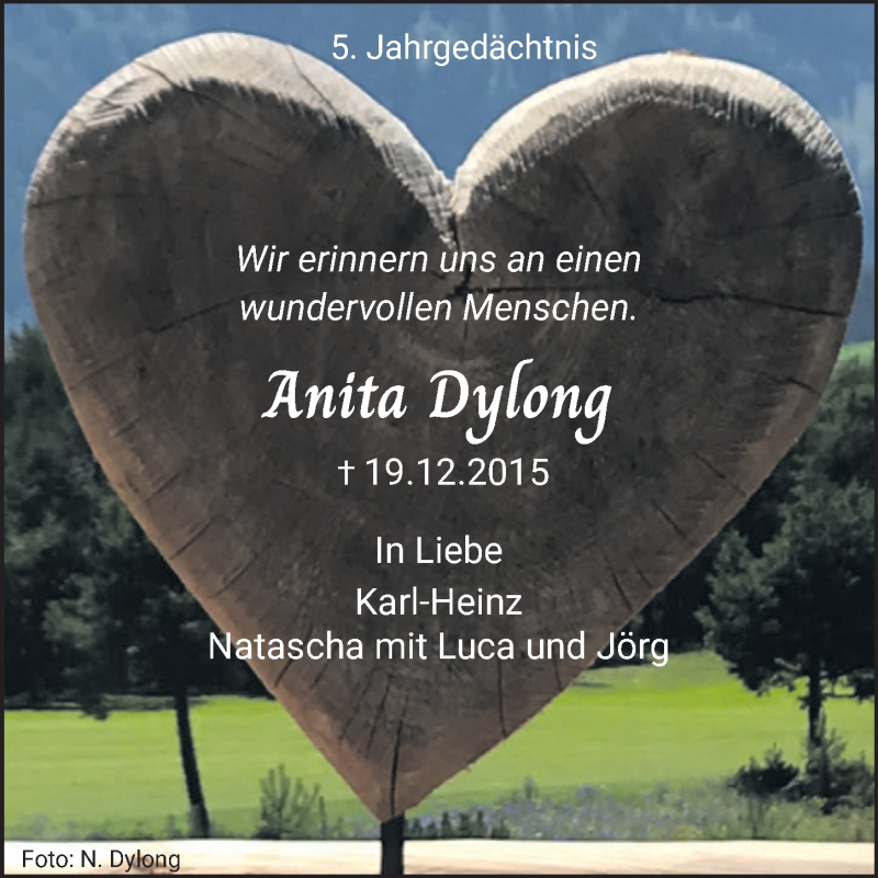  Traueranzeige für Anita Dylong vom 18.12.2020 aus  Werbepost 
