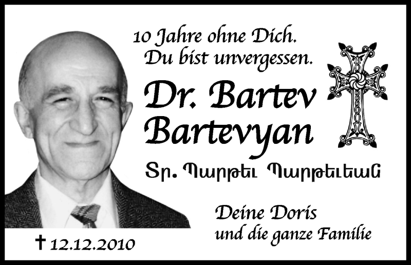  Traueranzeige für Bartev Bartevyan vom 12.12.2020 aus Kölner Stadt-Anzeiger / Kölnische Rundschau / Express