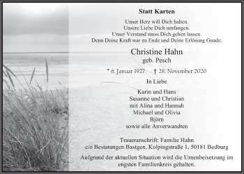 Anzeige von Christine Hahn von  Werbepost 