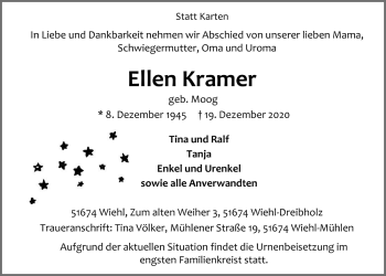 Anzeige von Ellen Kramer von  Anzeigen Echo 