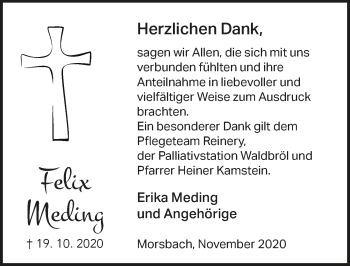Anzeige von Felix Meding von  Lokalanzeiger 