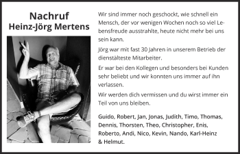 Anzeige von Heinz-Jörg Mertens von  Blickpunkt Euskirchen 