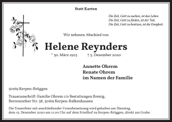 Anzeige von Helene Reynders von  Werbepost 