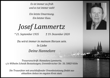 Anzeige von Josef Lammertz von Kölner Stadt-Anzeiger / Kölnische Rundschau / Express