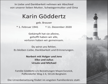 Anzeige von Karin Göddertz von  Werbepost 