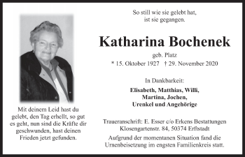 Anzeige von Katharina Bochenek von  Werbepost 