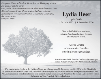 Anzeige von Lydia Beer von  Blickpunkt Euskirchen 