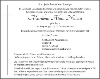Anzeige von Marilena Alina Neacsu von  Anzeigen Echo 