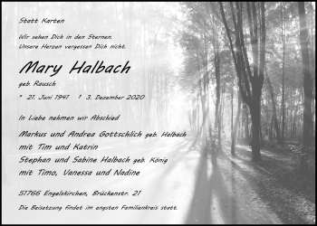 Anzeige von Mary Halbach von  Anzeigen Echo 