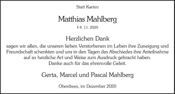 Anzeige von Matthias Mahlberg von  Schaufenster/Blickpunkt 