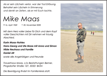Anzeige von Mike Maas von  Schlossbote/Werbekurier 