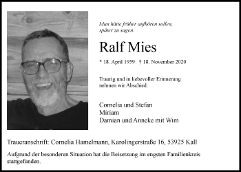 Anzeige von Ralf Mies von  Blickpunkt Euskirchen 