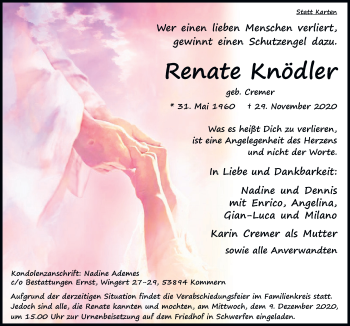 Anzeige von Renate Knödler von  Blickpunkt Euskirchen 