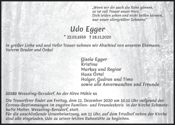 Anzeige von Udo Egger von  Schlossbote/Werbekurier 
