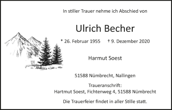 Anzeige von Ulrich Becher von  Lokalanzeiger 