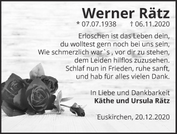 Anzeige von Werner Rätz von  Blickpunkt Euskirchen 