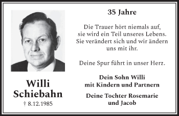 Anzeige von Willi Schiebahn von  Schlossbote/Werbekurier 