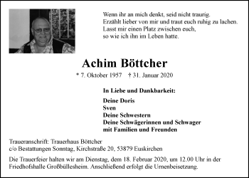 Anzeige von Achim Böttcher von  Blickpunkt Euskirchen 