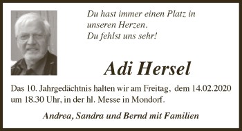 Anzeige von Adi Hersel von  Extra Blatt 