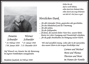 Anzeige von Annette Schneider von  Sonntags-Post 