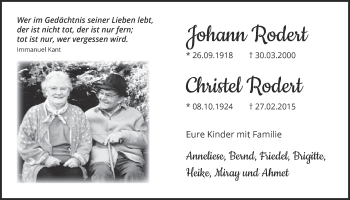 Anzeige von Christel Rodert von  Blickpunkt Euskirchen 
